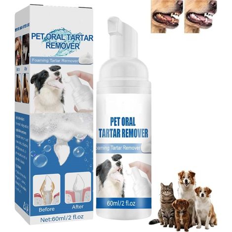 Pet Dental Tartar Remover, Oral Spray for Dogs Teeth Cleaning, Pet Dental Foaming Care Spray, Dog Breath Freshener, Support Healthy Gums, Reduce Tartar for Cats and Dogs (1/5)