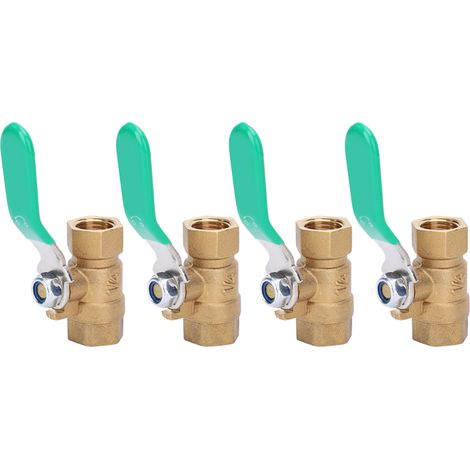 4 Stück 1/4-Zoll-Kugelhähne mit Innengewinde, dickwandiges Messing, Absperrventil für Abflüsse, Sanitärinstallation (1/5)