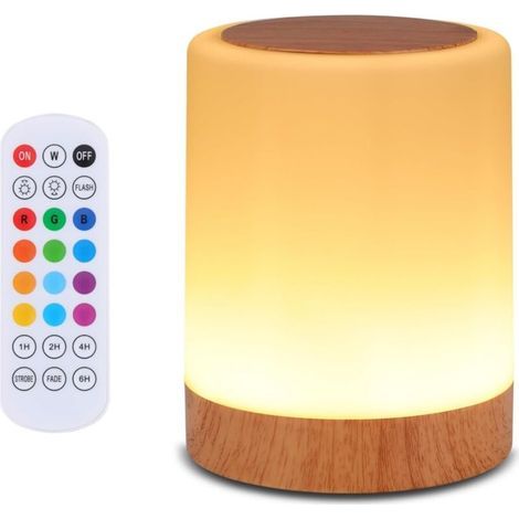 Berührungsempfindliche Nachttischlampe, USB-aufladbar, mit farbwechselnder Fernbedienung, ideal für Schlaf- und Wohnzimmer – 1 Stück (1/5)