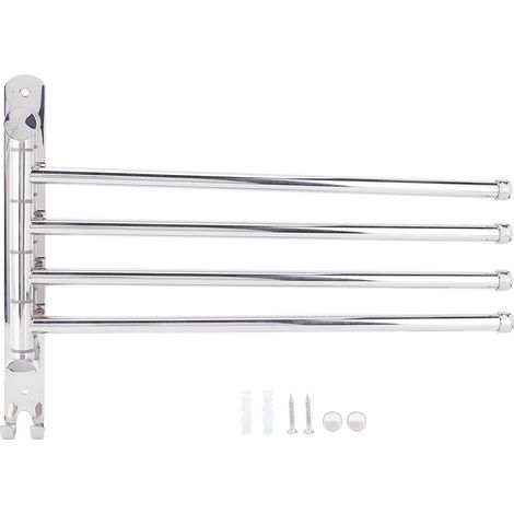 Toallero mural con 4 brazos giratorios de acero inoxidable 304 - mueble de baño con doble gancho (35 cm) (1/5)