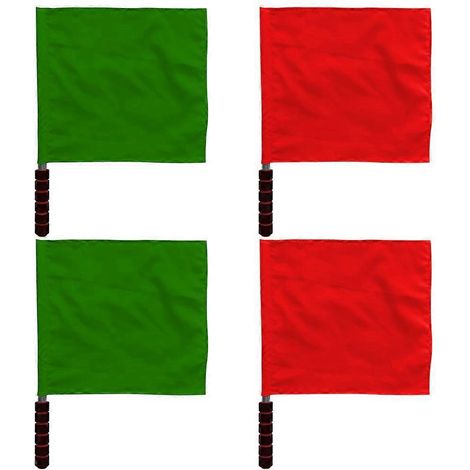 4 Stück Fußballfahnen, Handfahnen, Sporttrainingsfahnen, Linienrichterfahne, rote Warnfahne-46X35CM (1/3)