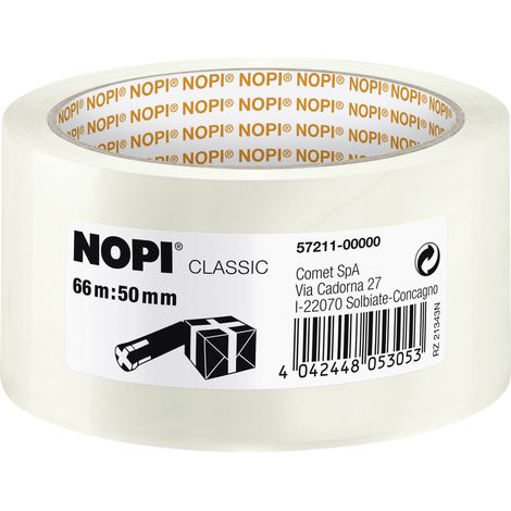Ruban adhésif d'emballage Nopi 57211 transparent (L x l) 66 m x 50 mm acrylique 1 pc(s) S31728 (1/4)