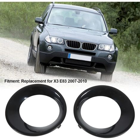 Copertura cerchi fari anteriori per X3 E83 2007-2010, paio in plastica resistente, colore nero, codice 51113423789 (1/3)