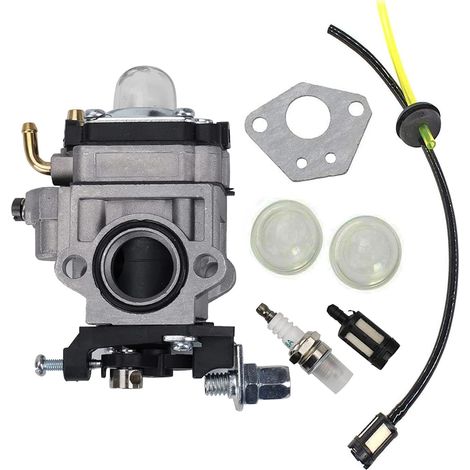 Carburatore per decespugliatore 52cc 49cc 43cc 40cc Motore per decespugliatore a due tempi Carburatore, kit carburatore con guarnizione, tubo flessibile, candela e filtro carburante