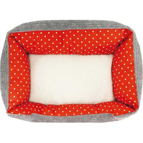 Cuccetta natalizia a pois per cani e gatti 60x40 cm