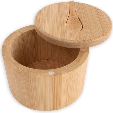 Boîte à épices – un récipient à vis avec couvercle magnétique, livré avec une petite cuillère en bois. (1/5)