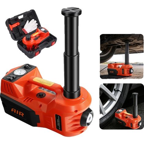 Crics hydrauliques électriques, capacité de 5 tonnes, tension de 12V CC, plage de levage de 15,5 à 45 cm, puissance nominale de 150W, débit d'air de 35 L/min (1/5)