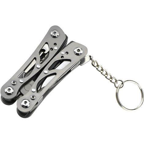 Petite pince multifonction, mini pince multifonction d'extérieur, le cadeau idéal pour hommes, garçons, anniversaires, Noël et amis, outil 15 en 1 en acier inoxydable (1/5)