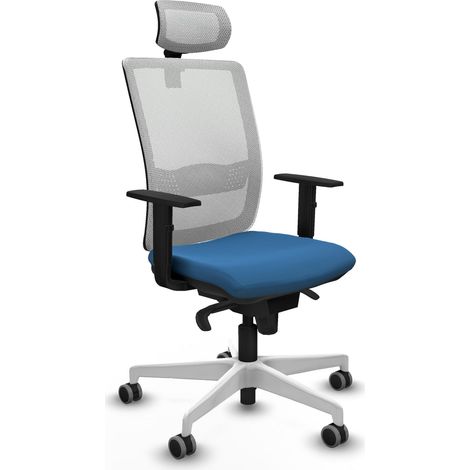 Chaise bureau piqueras y crespo Haches blanc maille cuir (1/2)