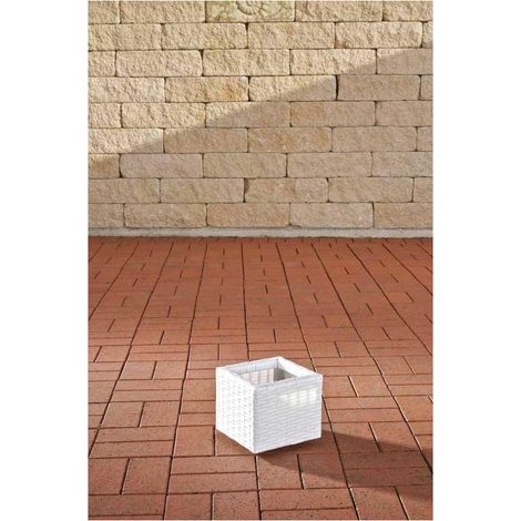 Polyrattan Blumenkübel Laura S weiß (1/5)