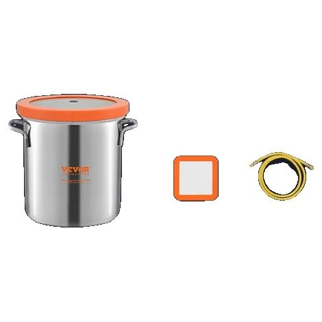Chambre de dégazage sous vide, construction en acier inoxydable, couvercle en verre trempé, 5 Gallon (1/2)