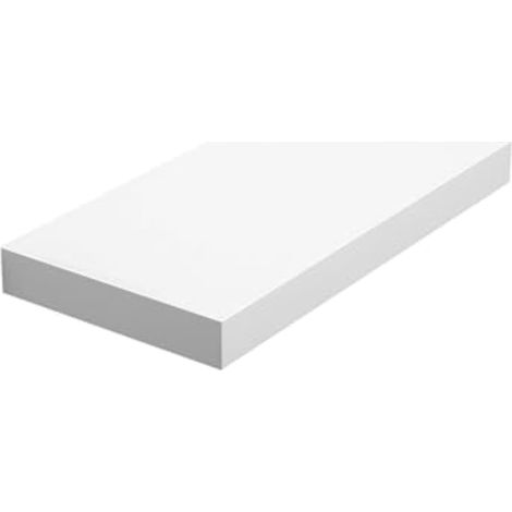 Étagère Murale, Tablette Flottante, 40 x 20 x 3,8 cm, Étagère Suspendue pour Cadres Photo, Décoration, Rangement pour Salon, Bureau, Cuisine, Blanc mat (1/5)