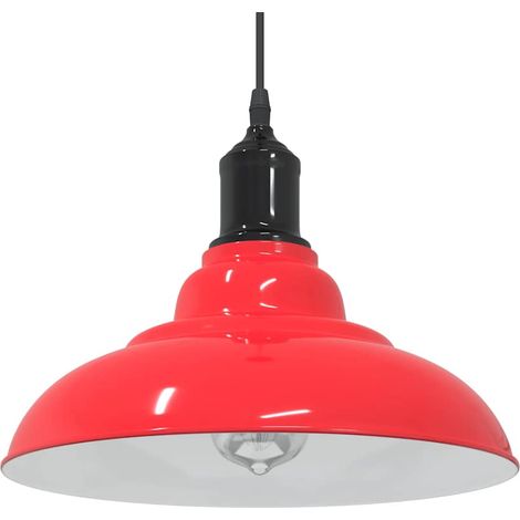 Pendelleuchte Höhenverstellbar E27 Rot Glänzend Ø 31 cm Metall