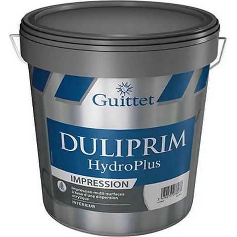 Guittet – Sous-couche acrylique Duliprim HydroPlus 3L – Pour murs intérieurs – Aspect mat – Recouvrable en 2h – Régule l’absorption