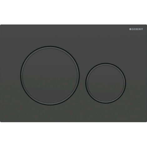 Plaque de déclenchement WC 2 touches – Finition noir mat et brillant – Dimensions 246 x 164 x 12 mm – Compatible réservoirs Geberit Sigma - Sigma20 (1/4)