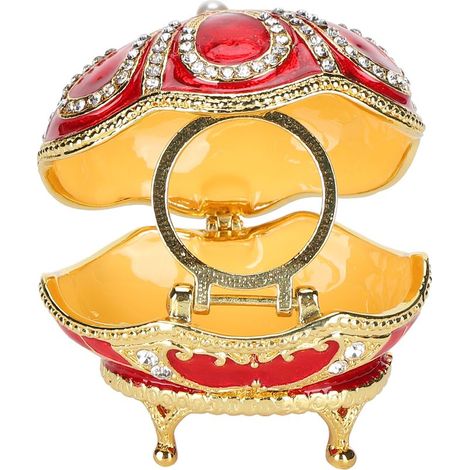 Boîte de rangement œuf miniature en alliage de zinc, coffret à bijoux décoratif, souvenir de décoration. (1/5)