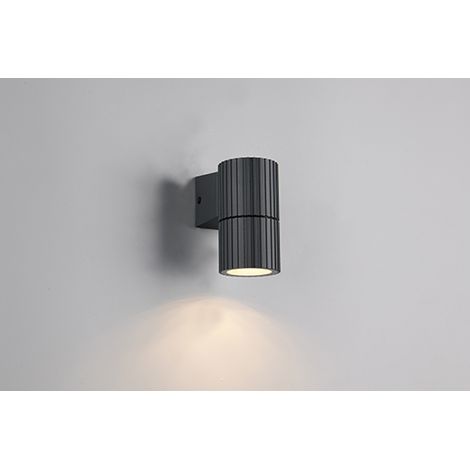 Applique murale extérieure moderne noire cannelée PARANA 1xGU10 5W IP44 (1/2)