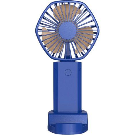 1 Ventilateur portable, silencieux, rechargeable USB, avec base, pour bureau, voyage, extérieur (1/5)