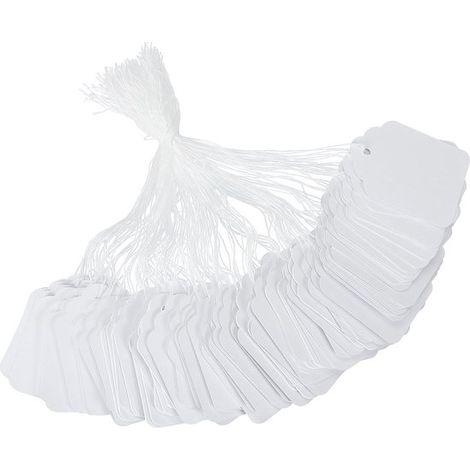 200 unidades, blancas, Etiquetas de precio, 3545 mm, etiquetas para perchas, Exhibidor, Etiqueta colgante, para ropa Precios personalizados (1/5)