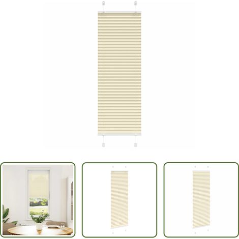 Sichtschutz - Plissee Creme 45x150 cm Stoffbreite 44,4 cm Polyester (1/5)