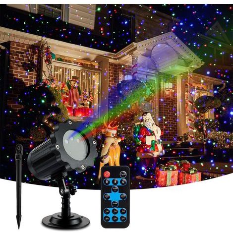 Projecteur de lumière de noël pour jardin extérieur, 3 couleurs, rouge, vert, bleu, télécommande, étanche IP65, éclairage décoratif de vacances.A (1/5)