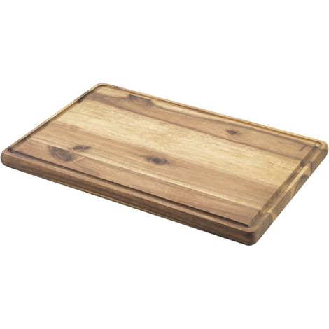 Metaltex Tagliere in legno di acacia con scanalatura, 39 x 26 x 2 cm, marrone (1/2)