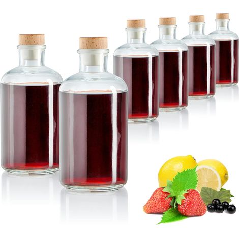6x bouteilles en verre 500 ml avec bouchons, bouteilles vides (1/5)