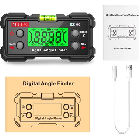 Hochpräzises digitales Laser-Nivelliergerät mit doppelseitigen Laserlinien, Neigungsmesser und Wasserwaage, magnetisch, USB-aufladbar, Heimwerkerwerkzeug