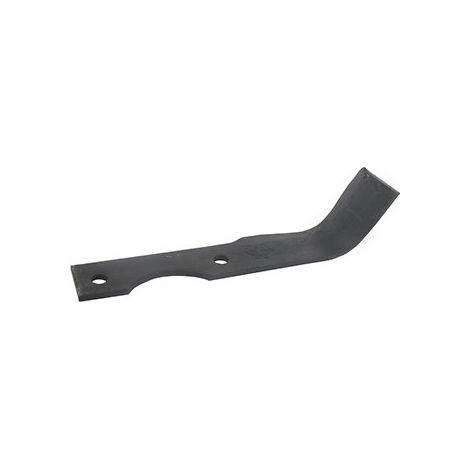 Cuchillo de fresa izquierdo para motocultor adaptable a Agria, reemplaza original 17549, NH17549. L: 175 mm, diámetro de agujero ø 9 mm, distancia entre centros