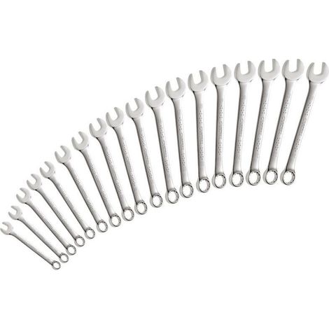 Expert – Jeu de 21 clés mixtes 6-32mm – E110306 – Tête polygonale 12 pans coudée 15° – Acier Chrome Vanadium – Finition chromée brillante (1/2)