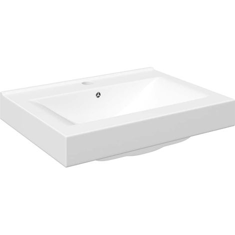 Vasque à poser en céramique Rectangulaire Blanche 60 x 46 cm