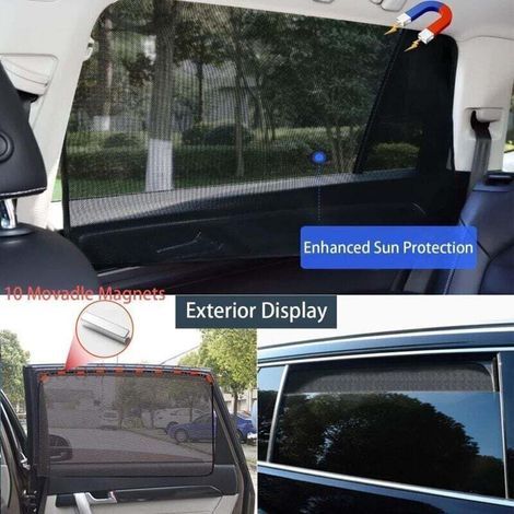 2pcs Rideaux magnétiques pour Voiture,Pare Soleil Voiture,Pare Soleil Voiture bébé,Universel pour Vitres Latérales,Protecti (1/5)