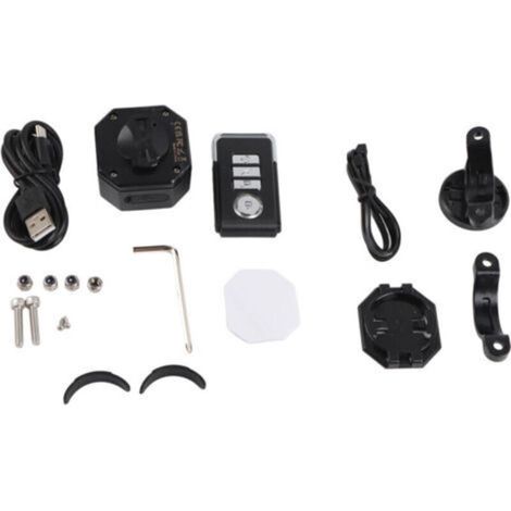 Alarme antivol moto sans fil étanche avec télécommande, détection de vibrations pour scooter et vélo, recharge USB-C. (1/5)