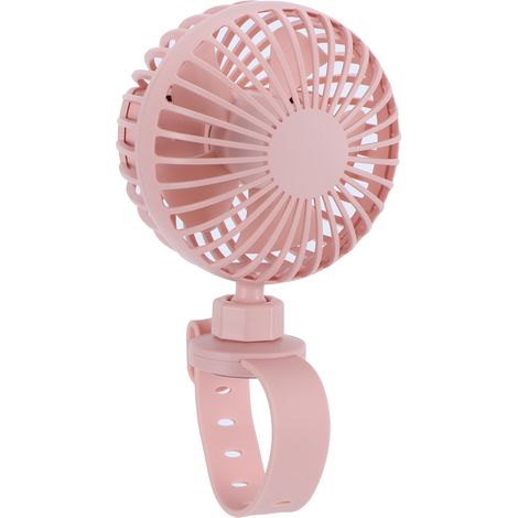 Ventilateur USB portable avec dragonne confortable - Mini ventilateur de voyage rose pour intérieur et extérieur