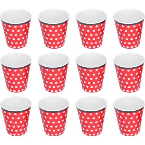 Gobelets en mélamine, gobelets à boissons imitation porcelaine, coffrets cadeaux pour restaurants et écoles, lot de 12 gobelets en mélamine pour étudiants. (1/5)