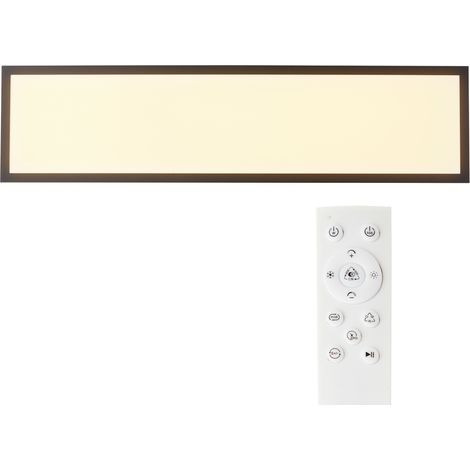 Panneau LED brillant Briston, panneau LED pour plafond, 100 x 25 cm, 3 400 lm, intensité variable, CCT, noir (1/5)