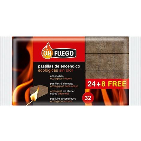 Pastillas Encendidas Ecológicas Flower OK Fuego 24 Und + 8 Und 50204