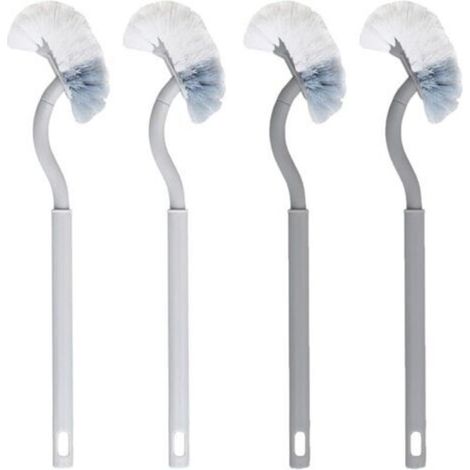 4pcs Brosses De Toilette Courbées Brosse De Toilette De Nettoyage Double Face Brosse De Toilette À Manche Plus Long Brosses De Toilette Nettoyage De Décontamination Brosse De Toilette en Inférieure