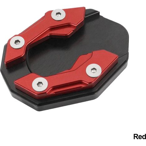 (Rouge) Compatible avec les scooters et motos YAMAHA NMAX155 et XMAX300 : rallonge de béquille latérale avec base antidérapante maxpower (1/4)