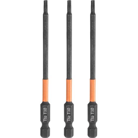 3Pcs Embout Tournevis Torx T10 1/4" Hex Shank Longueur 4" (100mm) (1/5)