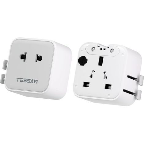 Lot de 2 Adaptateur Prise Universelle, Ultra Mince Adaptateur Universel de Voyage, Prise Universelle Voyage France vers Anglaise USA Japon Canada Chine pour Type G, A, C, I (1/5)