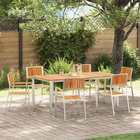 Gartenstuhl 6 pcs Braun 56 x 54,5 x 87 cm Massivholz Akazie (1/5)