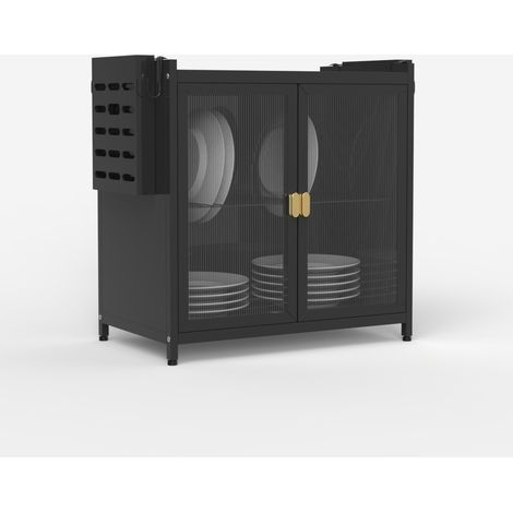 Mueble armario escurreplatos organizador para cocina 44x28x47cm Arin - Negro