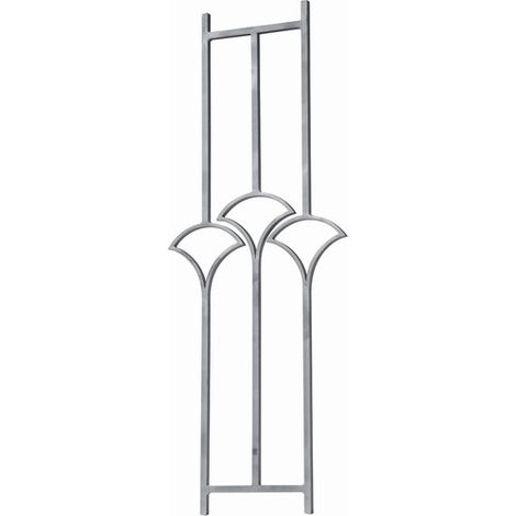 Panneau art déco, triple - Hauteur 1000mm Largeur 390mm carré de 14mm - Acier - À souder - DECO FER FORGE