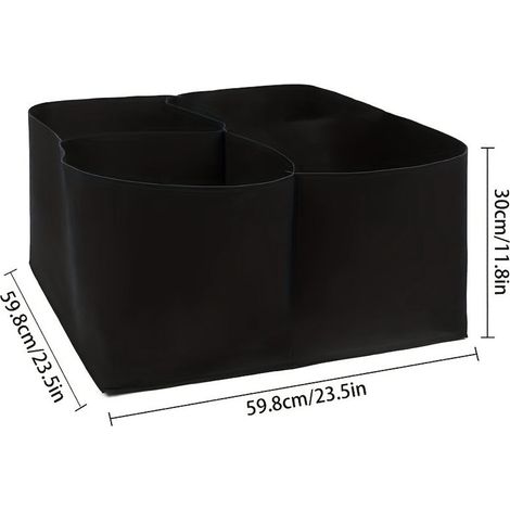 Set de 2 bacs de potager surélevés avec treillis de plantation — 59,8 x 59,8 x 30 cm bacs de plantation surélevés pour fleurs et légumes Conteneurs de plantes avec pots racinaires en tissu respirant (1/5)