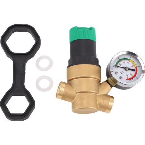 Régulateur pression eau camping-car avec manomètre – Filtre tamis 3/4 pouce réglable laiton réduction, protection (1/5)
