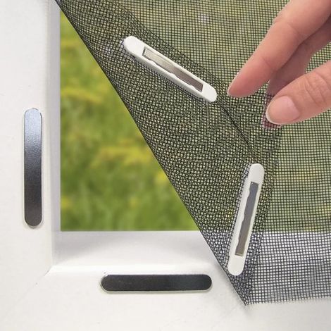 Moustiquaire à scratch - 150 x 130 cm - Facile à installer - Respirante - Sans trous - Réutilisable - Noire (1/5)