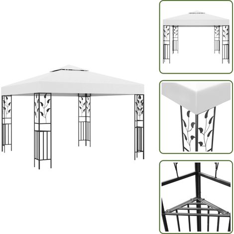 Tonnelle 3x3 m Blanc 180 g/m² - Belvedere - Abri Solaire - Parasol - Tonnelle - Jardin (1/5)
