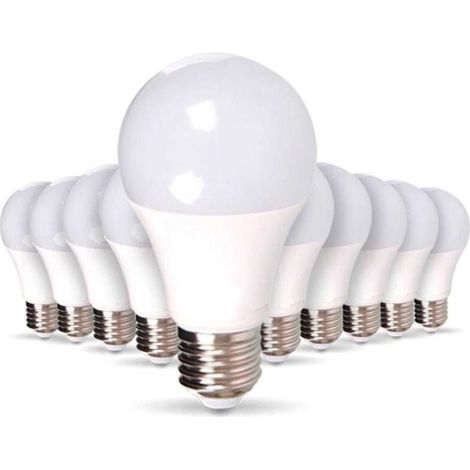 E27 9W LED-Lampen (entspricht 100W) A60 E27 LED-Lampe 6500K, Kaltweiß, 1540 Lumen, 280 Grad Abstrahlwinkel, A60 Energiesparlampe, nicht dimmbare LED-Lampen, 10er-Pack [Energieklasse E]