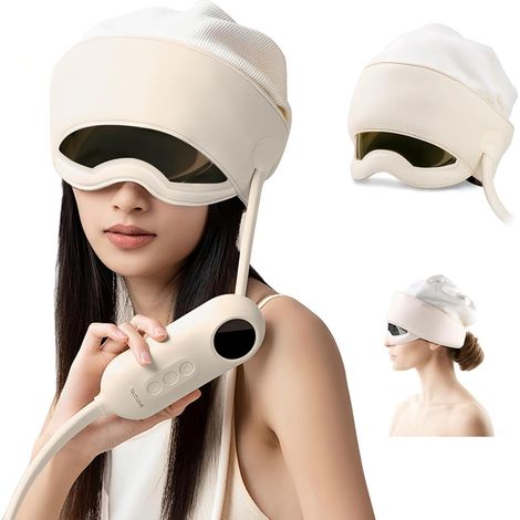 Massageur de tête électrique pour les maux de tête, Massageur d'œil avec chaleur, Massage de tête et d'œil rechargeable pour se détendre du stress